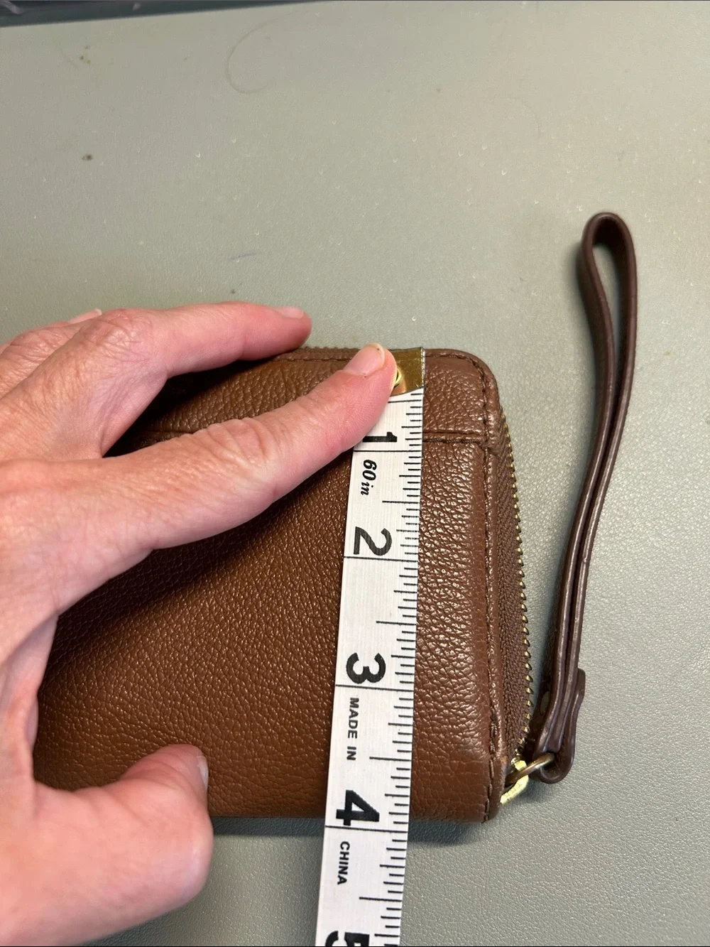 Fossil Brown Pebbled Leather Wristlet